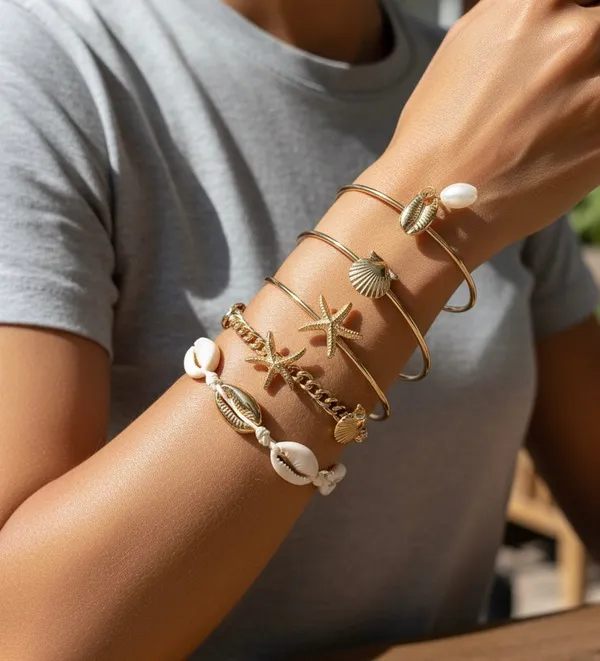 Gold_Mermaid_Mantle_Coastal_Luxury_Stack_Bangle_For_Women